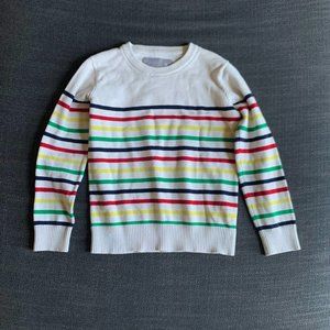 Primary rainbow crewneck sweater, 6-7Y